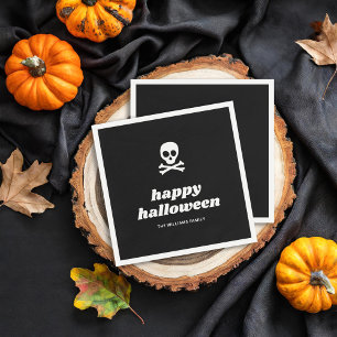 Skull and Crossbones Happy Halloween Party Napkins