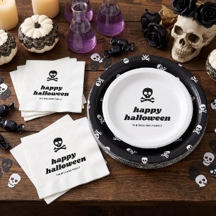 Skull and Crossbones Happy Halloween Party Napkins