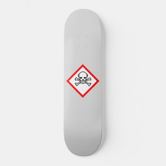 Skull and Crossbones Hazard Symbol Skateboard (Front)