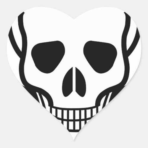 Skull and Crossbones Heart Sticker