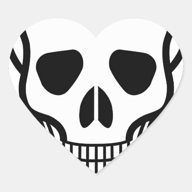 Skull and Crossbones Heart Sticker (Front)