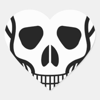 Skull and Crossbones Heart Sticker