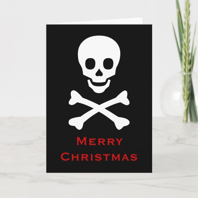 Skull and Crossbones Holiday Card (Front)