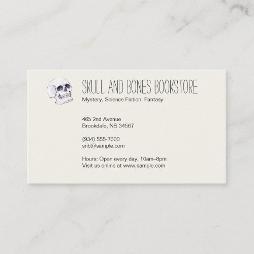 Skull and Crossbones Ivory White Business Card