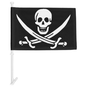 Skull and Crossbones Jolly Roger Car Flag