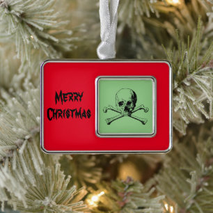 Skull and Crossbones Jolly Roger Christmas Ornament
