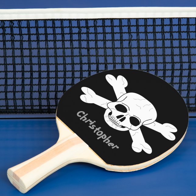 Skull And Crossbones Just Add Name Ping Pong Paddle (Insitu)
