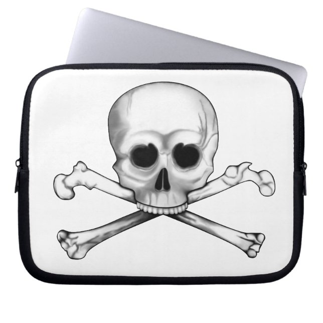 Skull and Crossbones Laptop Sleeve (Front)