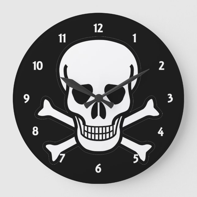 Skull and Crossbones Large Clock (Front)