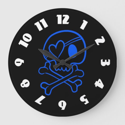 Skull and Crossbones Large Clock