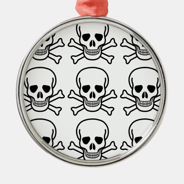 Skull and Crossbones Metal Ornament (Front)