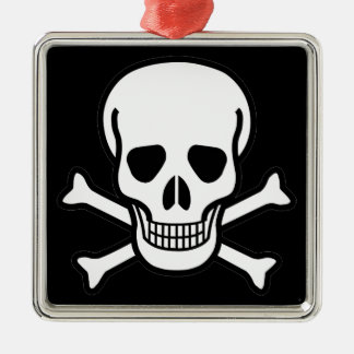 Skull and Crossbones Metal Ornament