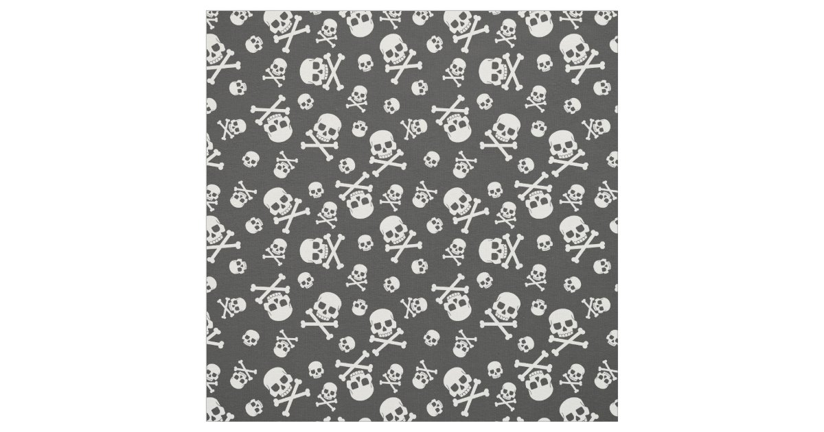 Skull and Crossbones Motorcycle Fabric | Zazzle