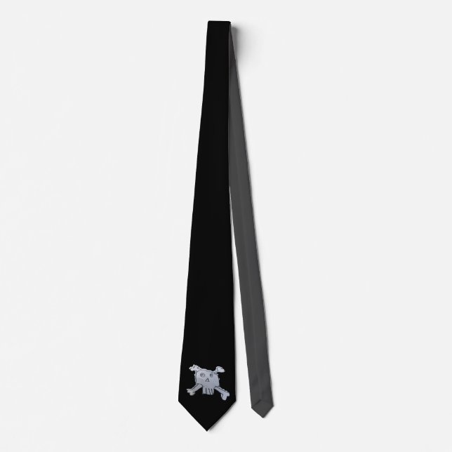 skull and crossbones neck tie (Front)