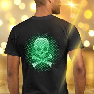 Skull and Crossbones Neon Green Cool Modern Gothic