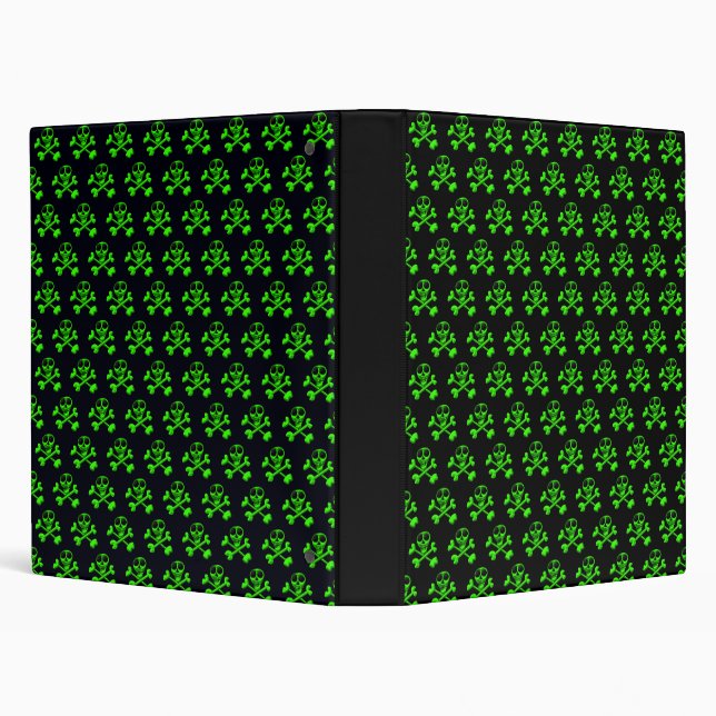 Skull and Crossbones Pattern 3 Ring Binder (Background)