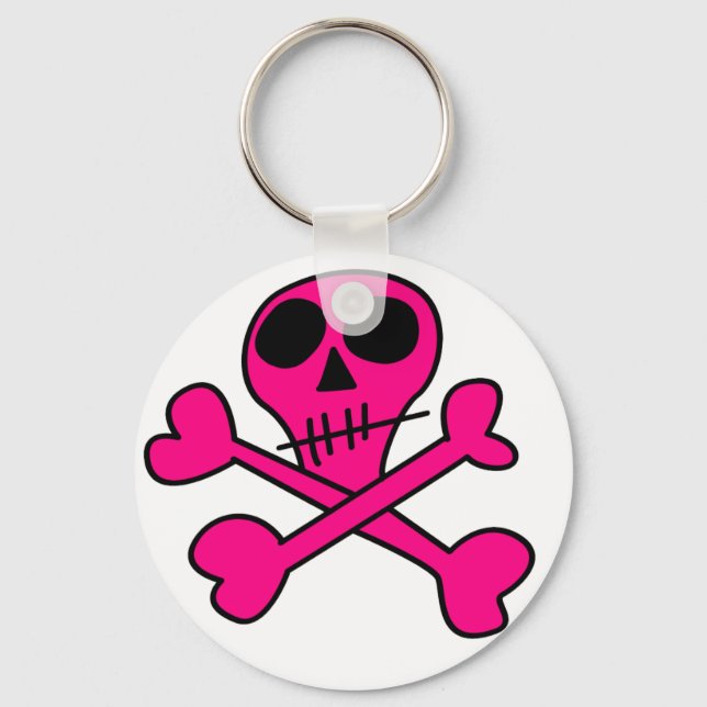 Skull and Crossbones Pattern Keychain (Front)