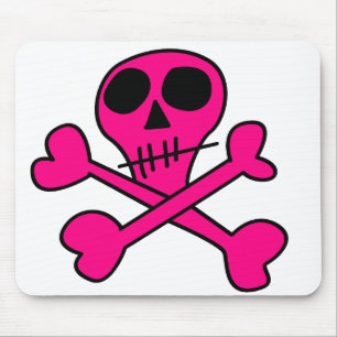 Skull and Crossbones Pattern Mouse Pad