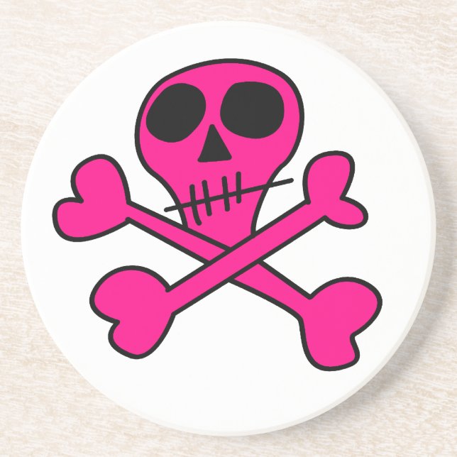 Skull and Crossbones Pattern Sandstone Coaster (Front)