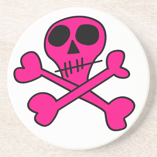 Skull and Crossbones Pattern Sandstone Coaster (Front)