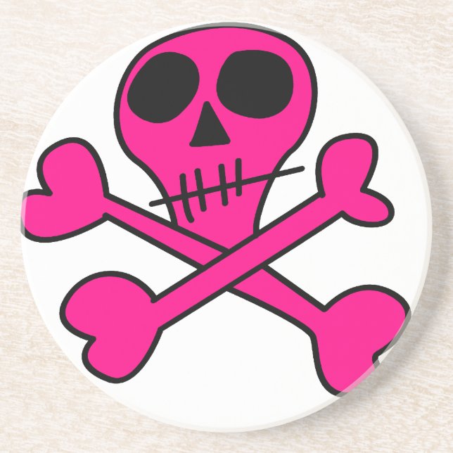 Skull and Crossbones Pattern Sandstone Coaster (Front)