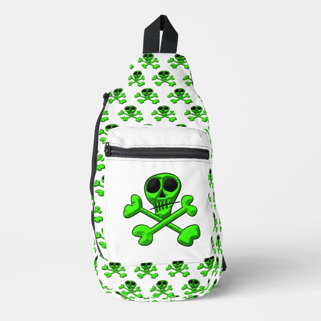 Skull and Crossbones Pattern Sling Bag (Front)