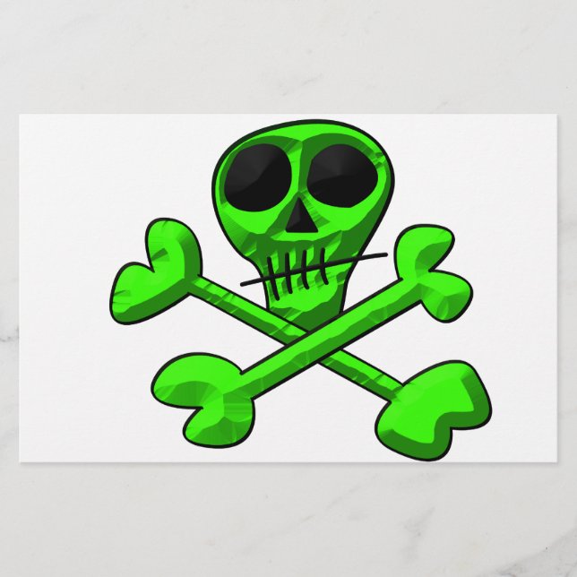 Skull and Crossbones Pattern Stationery (Front)