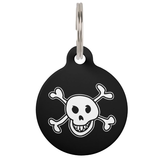 Skull and crossbones pet tags for dog or cat Zazzle