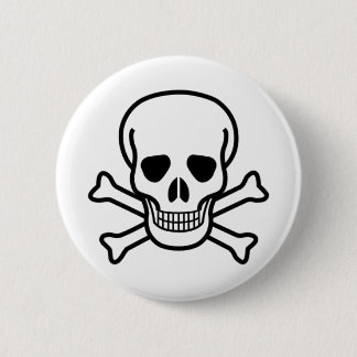 skull and crossbones pinback button