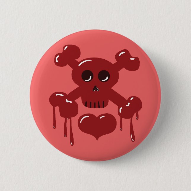 Skull and Crossbones Pinback Button (Front)