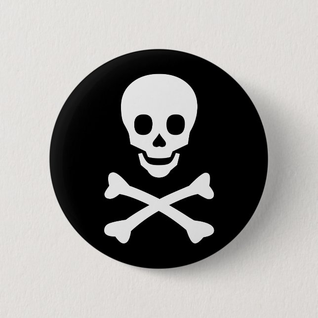 Skull and Crossbones Pinback Button (Front)