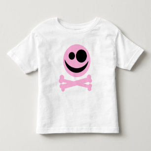 Skull and Crossbones. Pink and Black. Toddler T-shirt