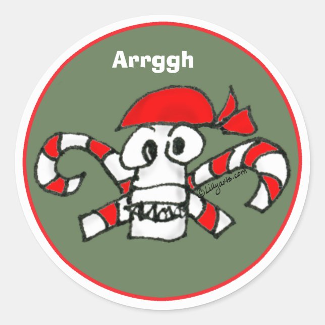 Skull and Crossbones Pirate Envelope Seal Sticker (Front)