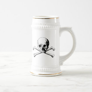 Skull and Crossbones Pirate Jolly Roger Beer Stein