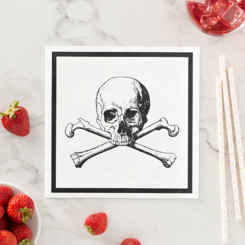 Skull and Crossbones Pirate Jolly Roger Paper Dinner Napkins