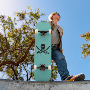 SKULL AND CROSSBONES PIRATE SKATEBOARD DECK
