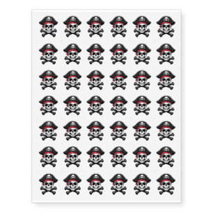 Skull and Crossbones Pirate Temporary Tattoos
