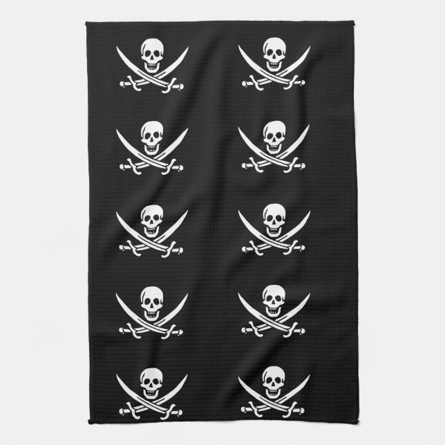 Skull and Crossbones Pirate Towel (Vertical)