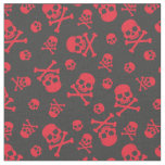 Skull and Crossbones Red Motorcycle Fabric