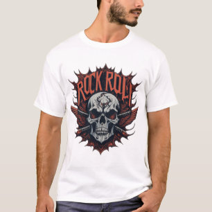 Skull and Crossbones Rock Anthem T-shirts design