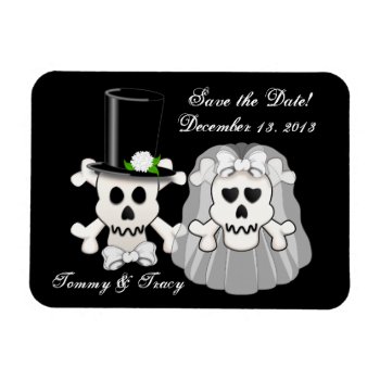 Skull And Crossbones Save The Date Magnet by CricketCreations at Zazzle