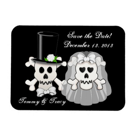 Skull And Crossbones Save The Date Magnet