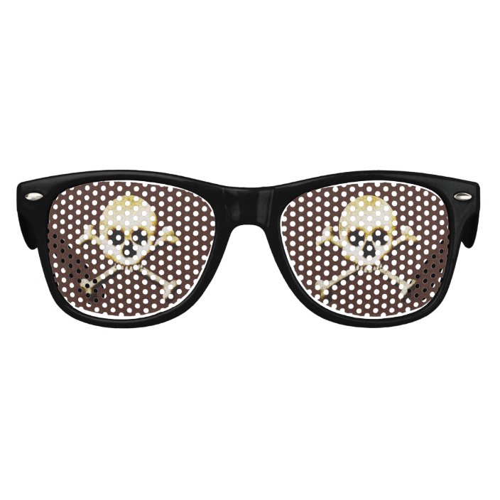 sunglasses with skull and crossbones