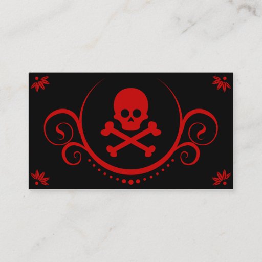 Customizable skull and crossbones sophistications business cards