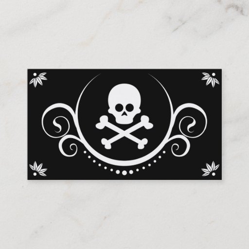 Customizable skull and crossbones sophistications business card