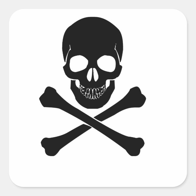 Skull And Crossbones Square Sticker (Front)