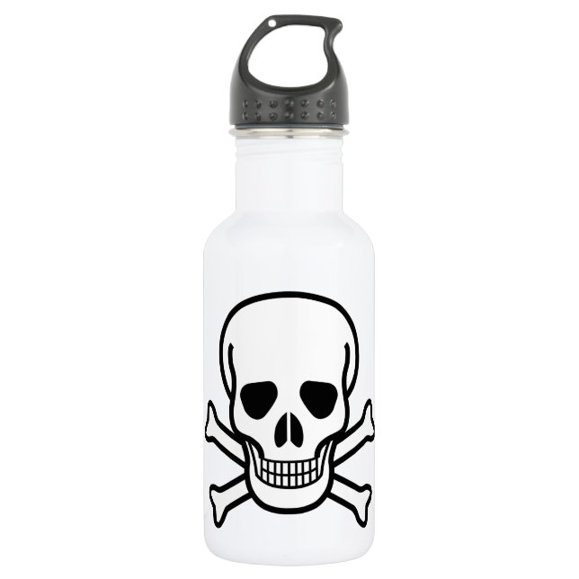 Skull and Crossbones Stainless Steel Water Bottle (Front)