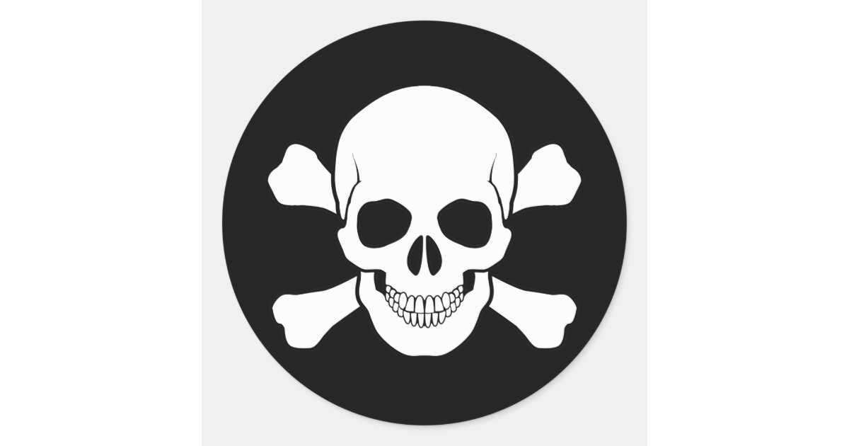 Crossbones Sticker SKULL AND CROSSBONES STICKER | Zazzle
