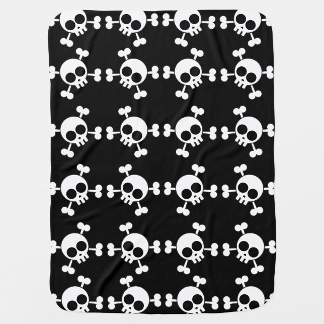 Skull and Crossbones Swaddle Blanket (Front)
