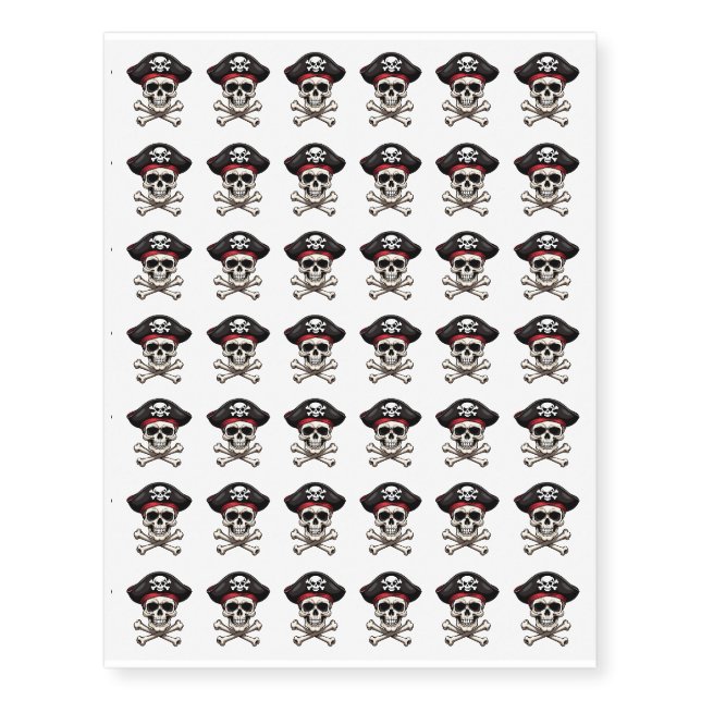 Skull and Crossbones Temporary Tattoos (Front)